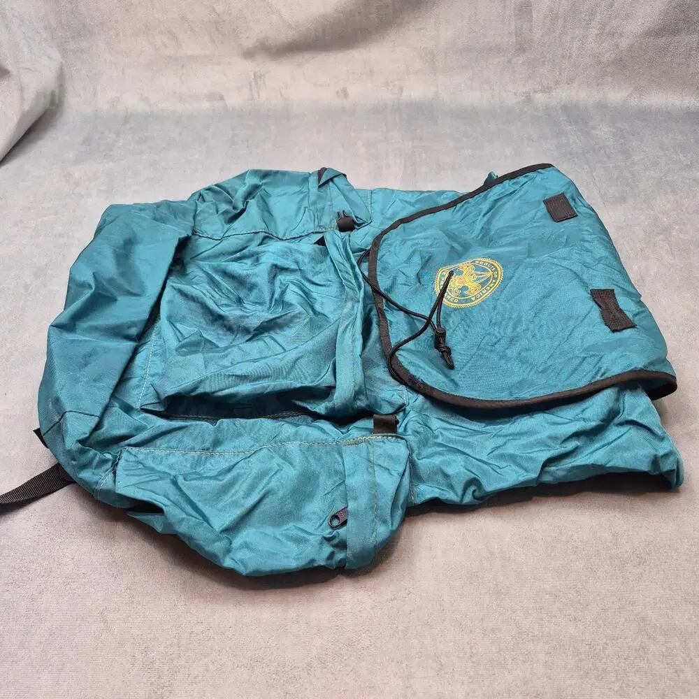 Boy Scouts of America Vintage Green Nylon Hiking Outdoors Backpack NO Frame